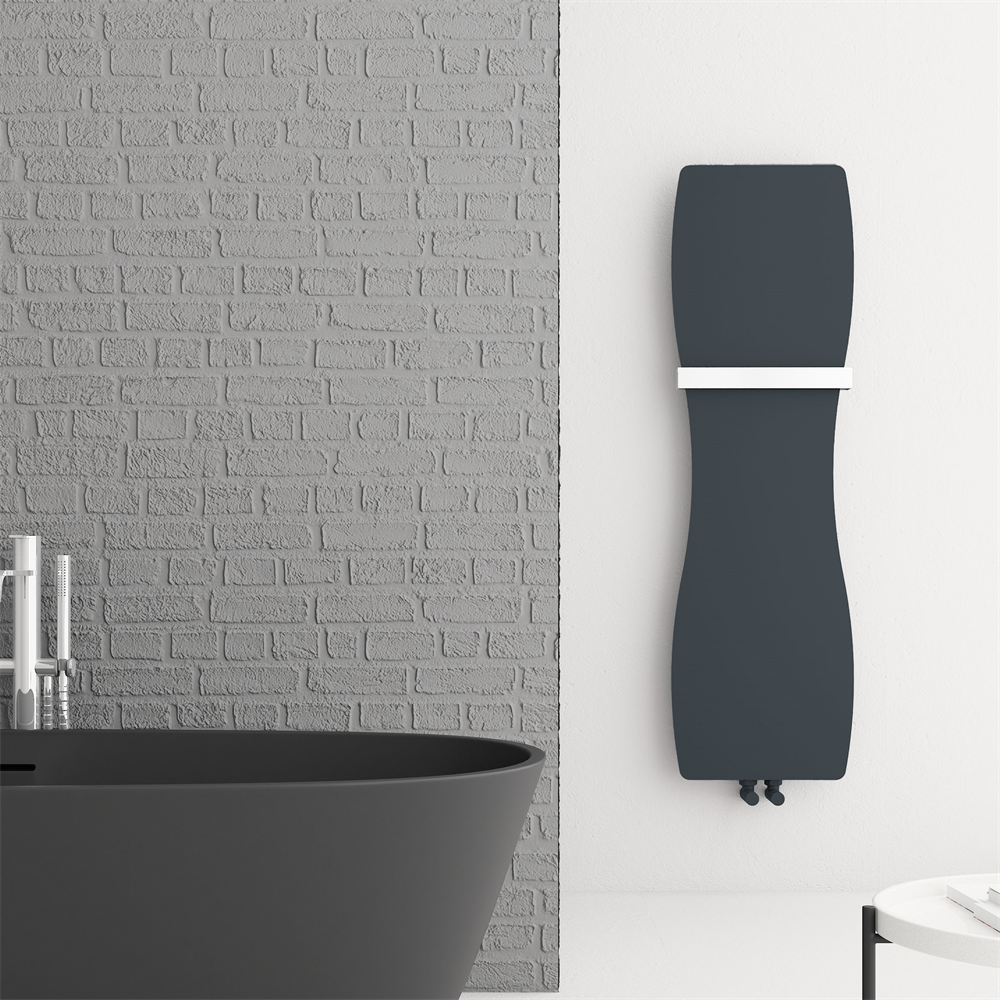 Carisa Hamlets İnce Tasarım Çelik Radyatör 0990 x 0353 mm Antrasit HB Orta Bağlantı