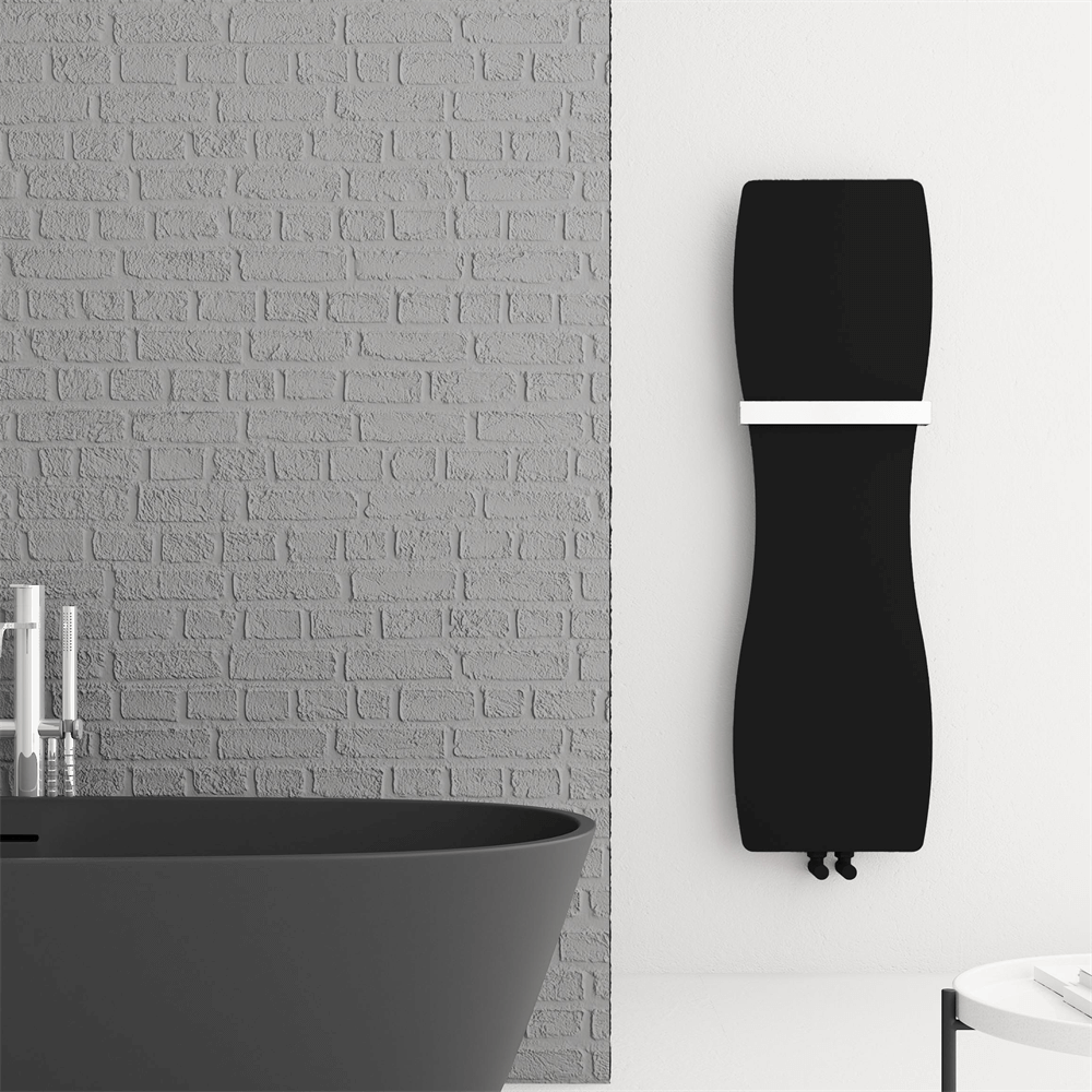 Carisa Hamlets Dikey İnce Tasarım Çelik Radyatör Modern Tasarım Siyah