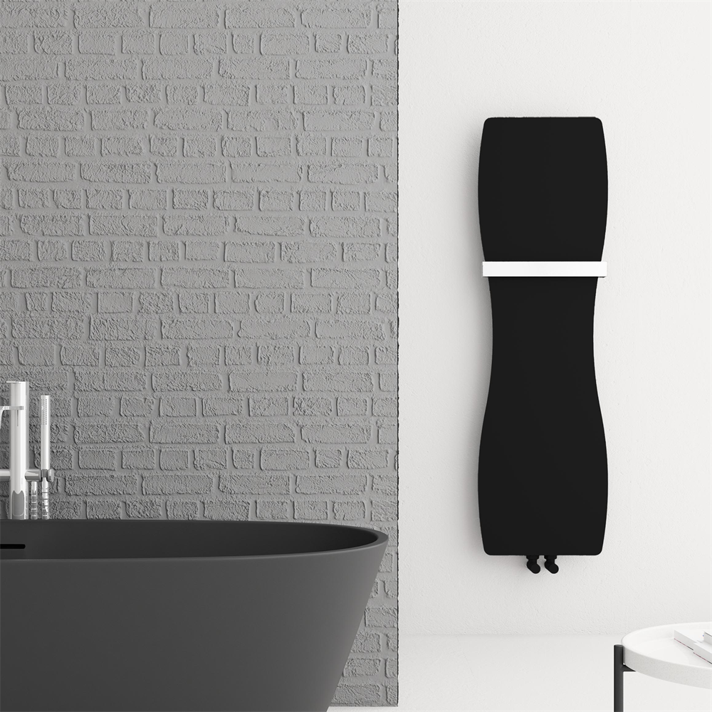 Carisa Hamlets İnce Tasarım Çelik Radyatör 0990 x 0353 mm Siyah HB Orta Bağlantı