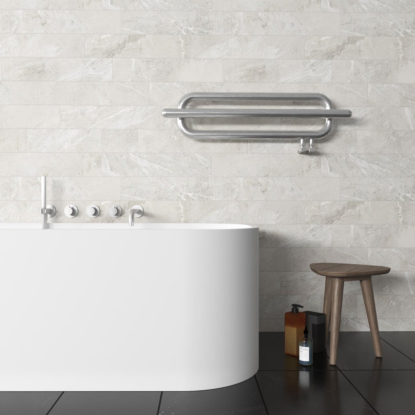 Carisa Swing Paslanmaz Çelik Havlupan Modern Tasarım Satine Satin Kaplama