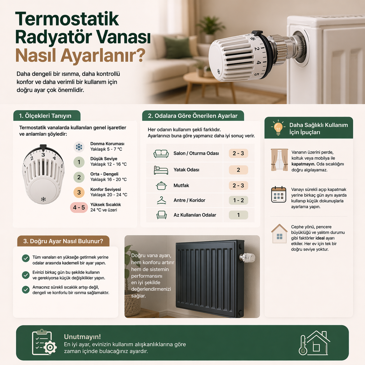 Termostatik Radyatör Vanası Nasıl Ayarlanır ?