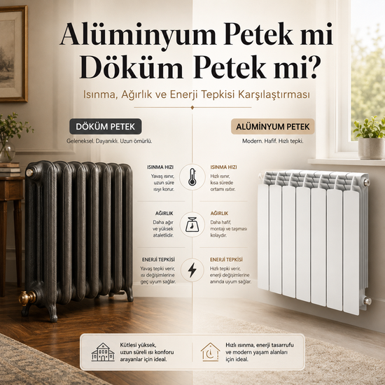 Alüminyum Petek mi Döküm Petek mi? Isınma, Ağırlık ve Enerji Tepkisi Karşılaştırması