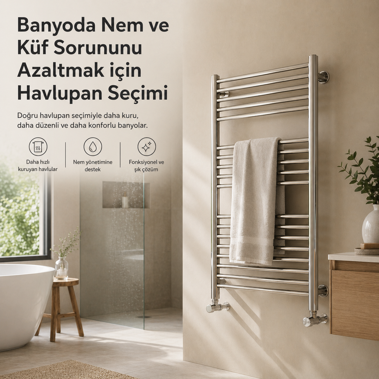 Banyoda Nem ve Küf Sorununu Azaltmak İçin Havlupan Seçimi