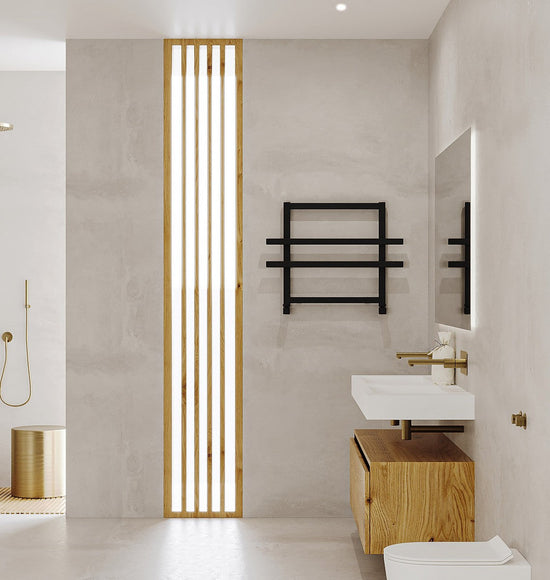 Carisa Ajax Alüminyum Havlupan 0450 x 0600 mm 2 Dilim Siyah Standart Bağlantı Siyah