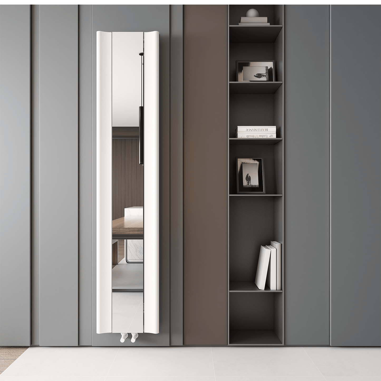 Carisa Burano Mirror Dikey Alüminyum Radyatör Modern Tasarım Beyaz