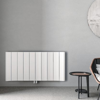 Carisa Curvy Yatay Alüminyum Radyatör Modern Tasarım Beyaz