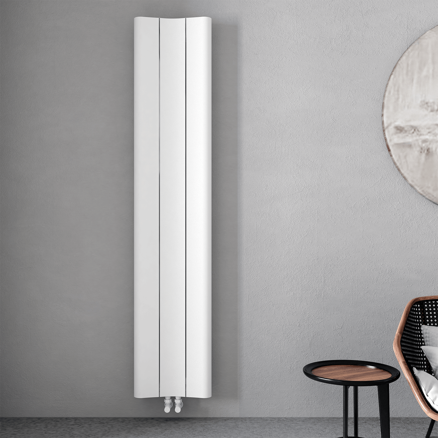 Carisa Curvy Dikey Alüminyum Radyatör Modern Tasarım Beyaz