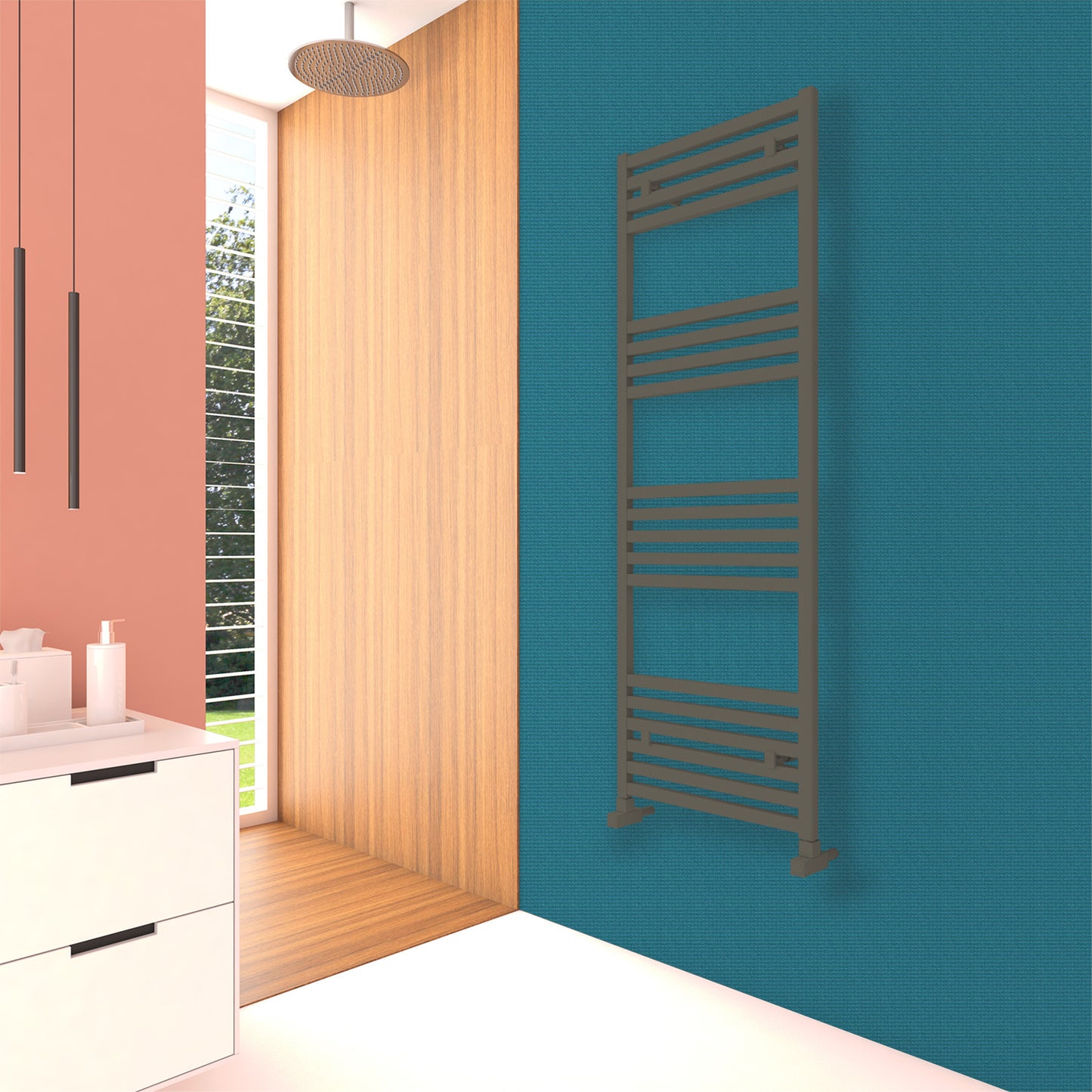 Carisa FAME 0700*0500*10/KUMLU KOYU GRİ/STD.BAĞL.(İKİ YAN ALT-ÜST ÇAPRAZ)/ALM.HAVLUPAN/BANYO RADYATÖRÜ