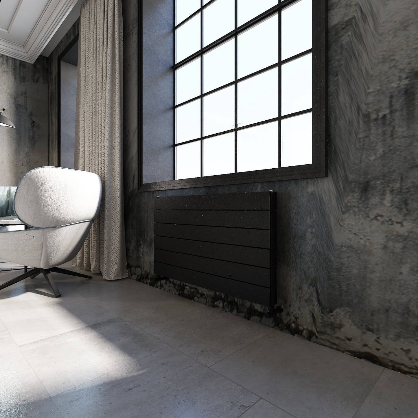 Carisa Nemo Double Xl Yatay Alüminyum Radyatör Modern Tasarım Siyah