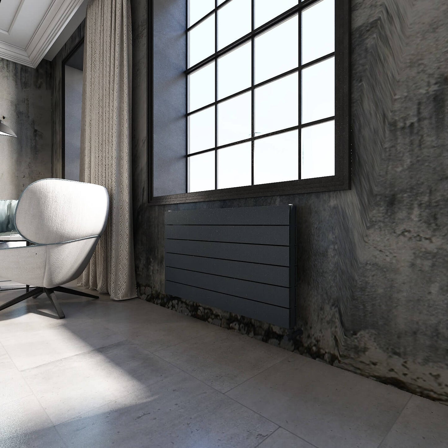 Carisa Nemo Double Xl Yatay Alüminyum Radyatör Modern Tasarım Antrasit