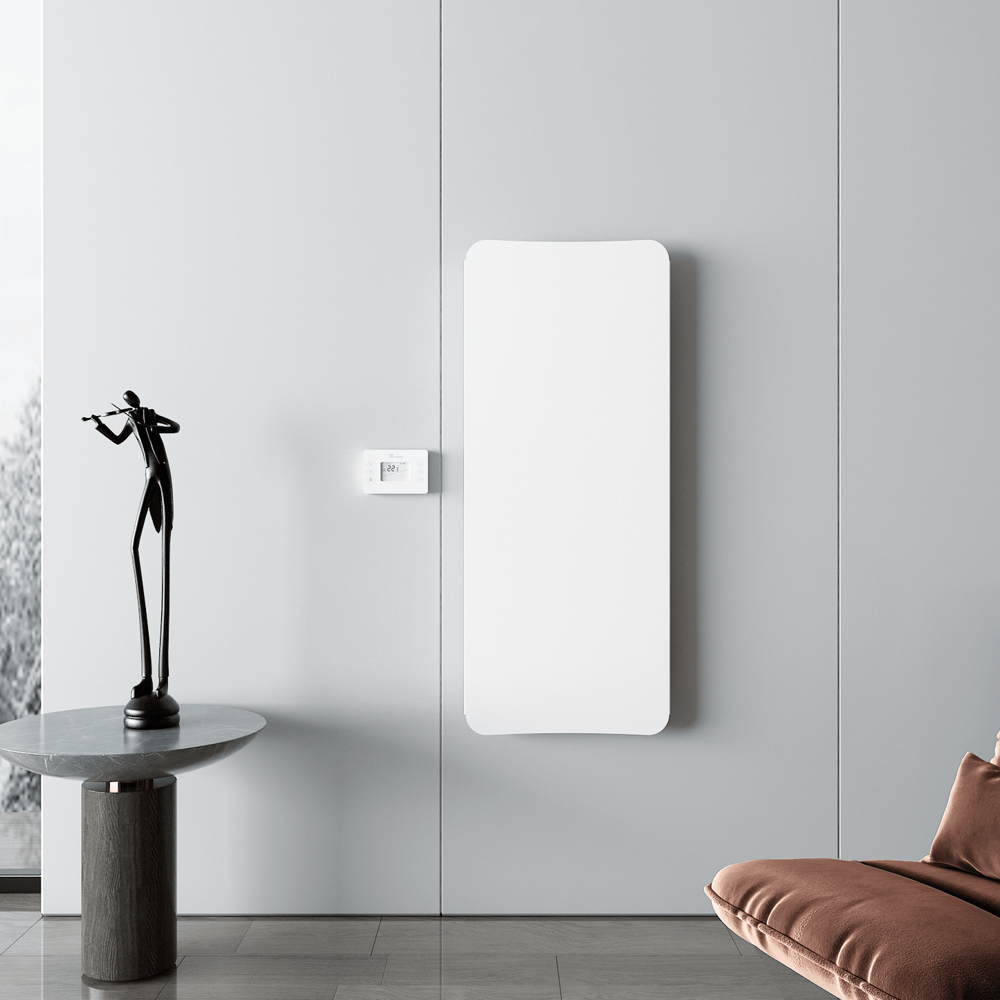 Carisa Boreas Flat Dikey Elektrikli Radyatör Modern Tasarım Beyaz