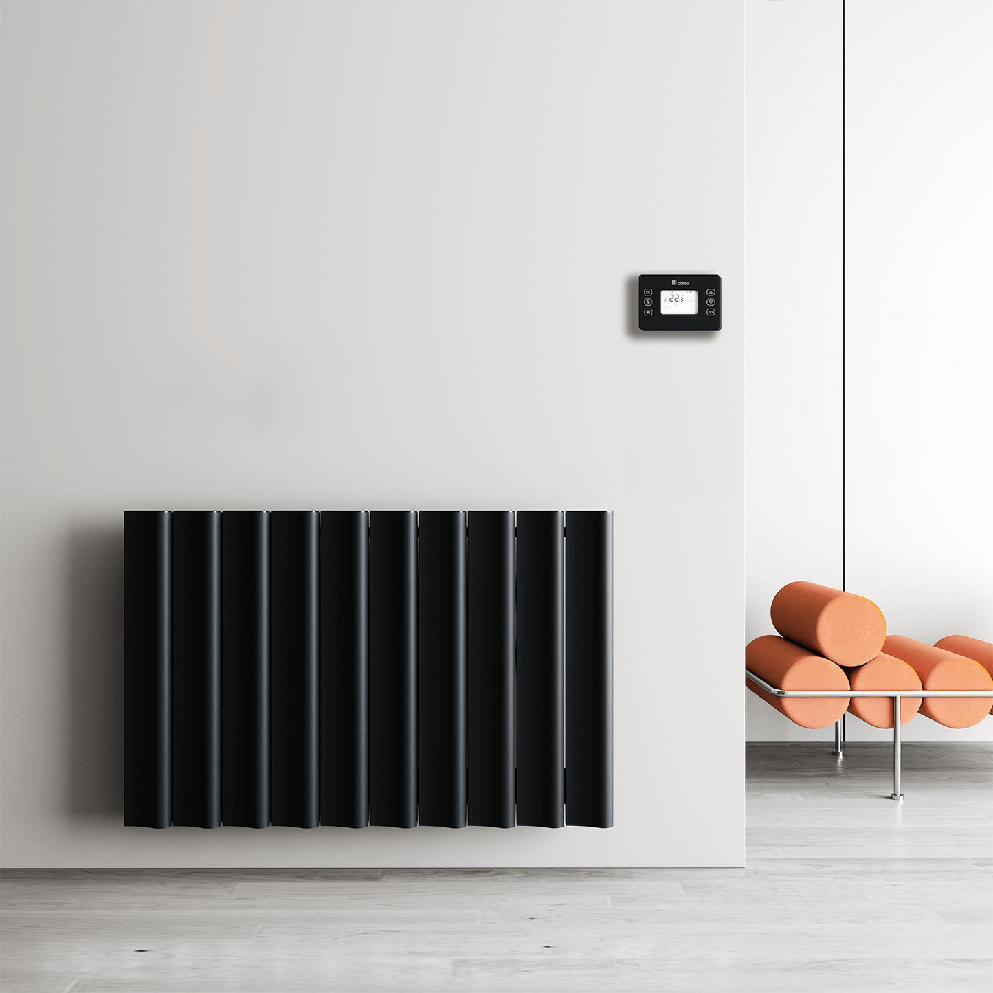 Carisa Boreas S Yatay Elektrikli Radyatör Modern Tasarım Siyah