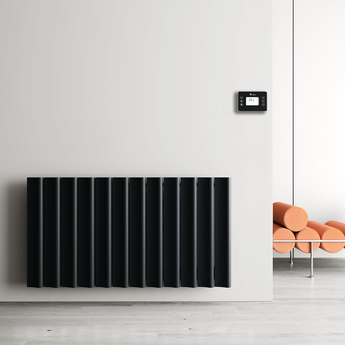 Carisa Boreas S Yatay Elektrikli Radyatör Modern Tasarım Siyah