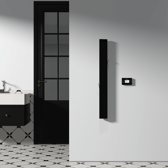 Carisa Boreas Notus S Dikey Elektrikli Radyatör Modern Tasarım Siyah