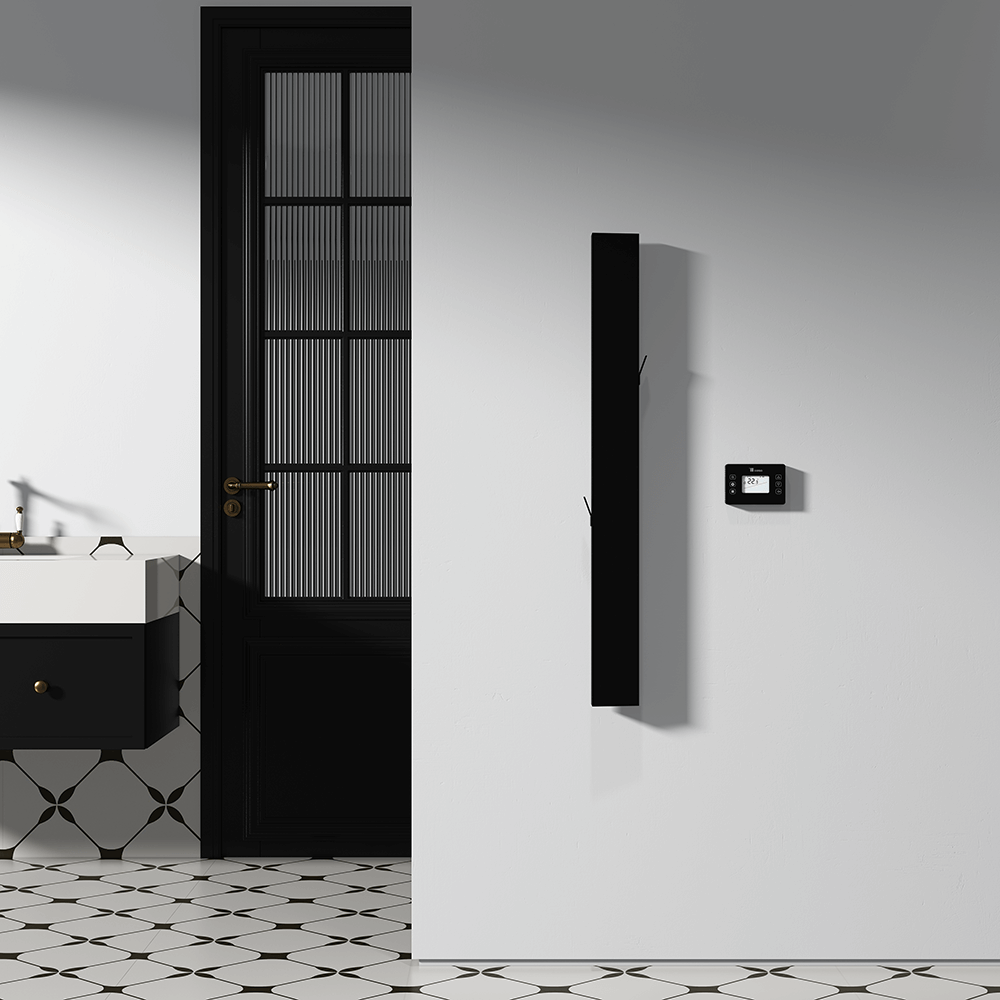 Carisa Boreas Notus S Dikey Elektrikli Radyatör Modern Tasarım Siyah