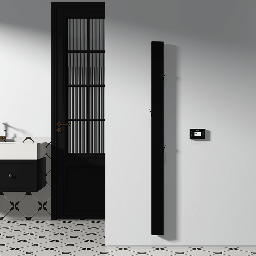 Carisa Boreas Notus S Dikey Elektrikli Radyatör Modern Tasarım Siyah