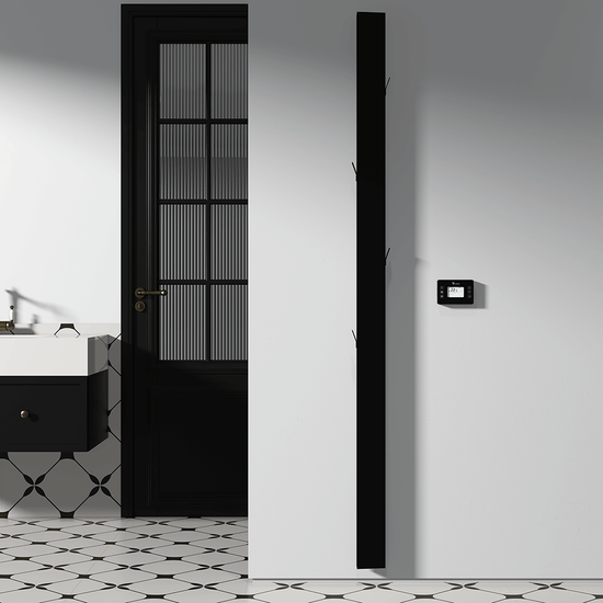 Carisa Boreas Notus S Dikey Elektrikli Radyatör Modern Tasarım Siyah