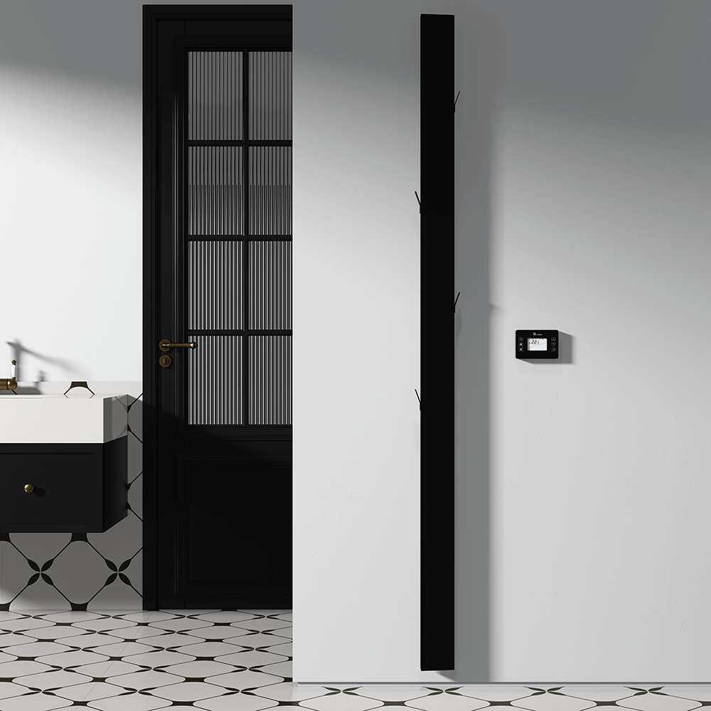 Carisa Boreas Notus S Dikey Elektrikli Radyatör Modern Tasarım Siyah