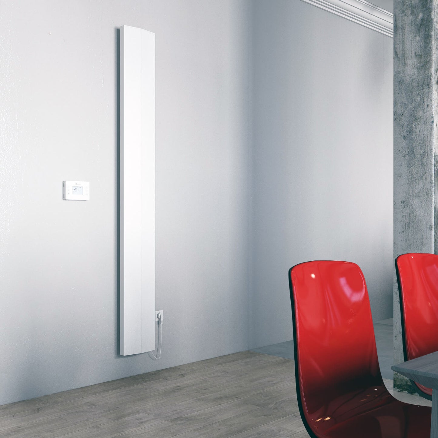 Carisa Notus V Dikey Elektrikli Radyatör Modern Tasarım Beyaz