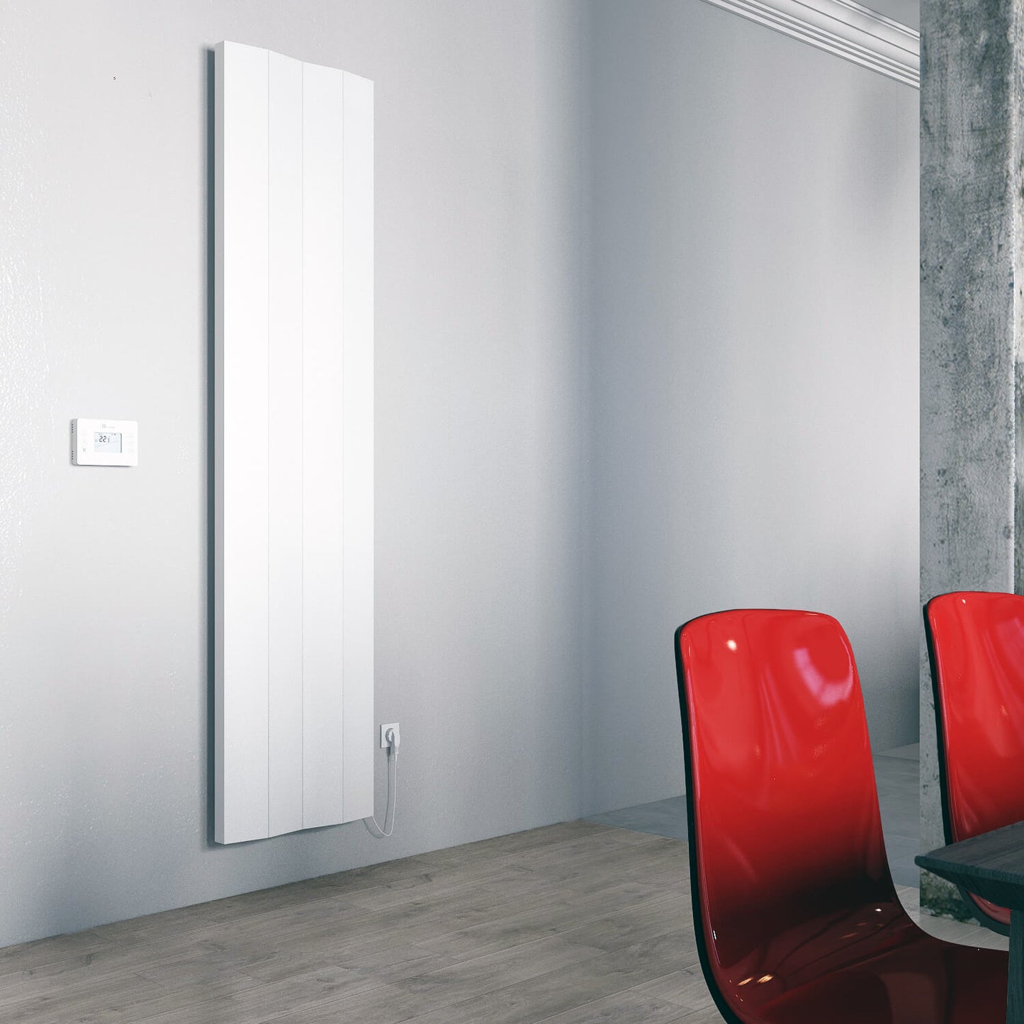 Carisa Notus V Dikey Elektrikli Radyatör Modern Tasarım Beyaz