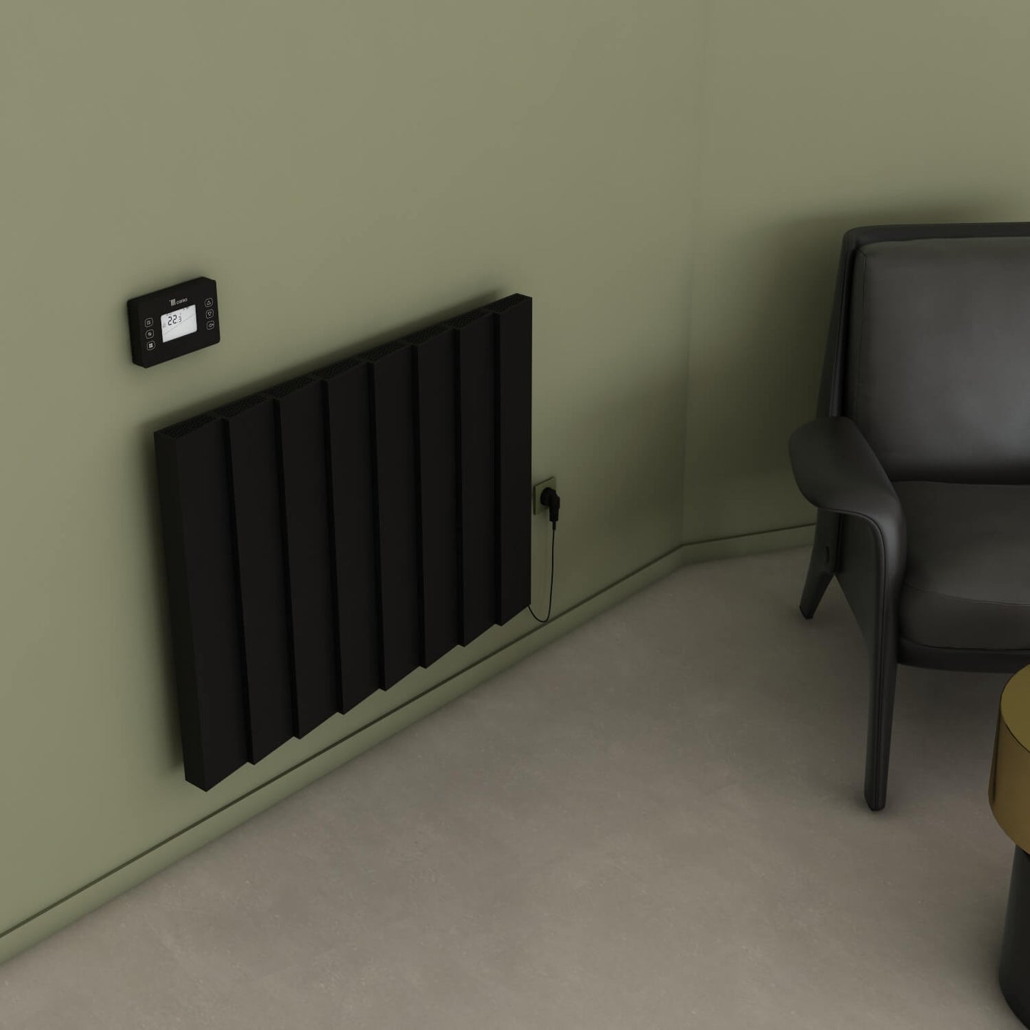 Carisa Notus Z Yatay Elektrikli Radyatör Modern Tasarım Siyah