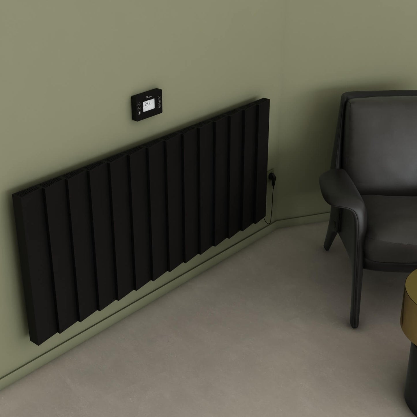 Carisa Notus Z Yatay Elektrikli Radyatör Modern Tasarım Siyah