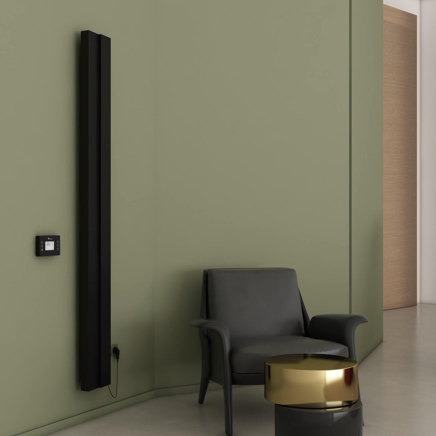 Carisa Notus Z Dikey Elektrikli Radyatör Modern Tasarım Siyah