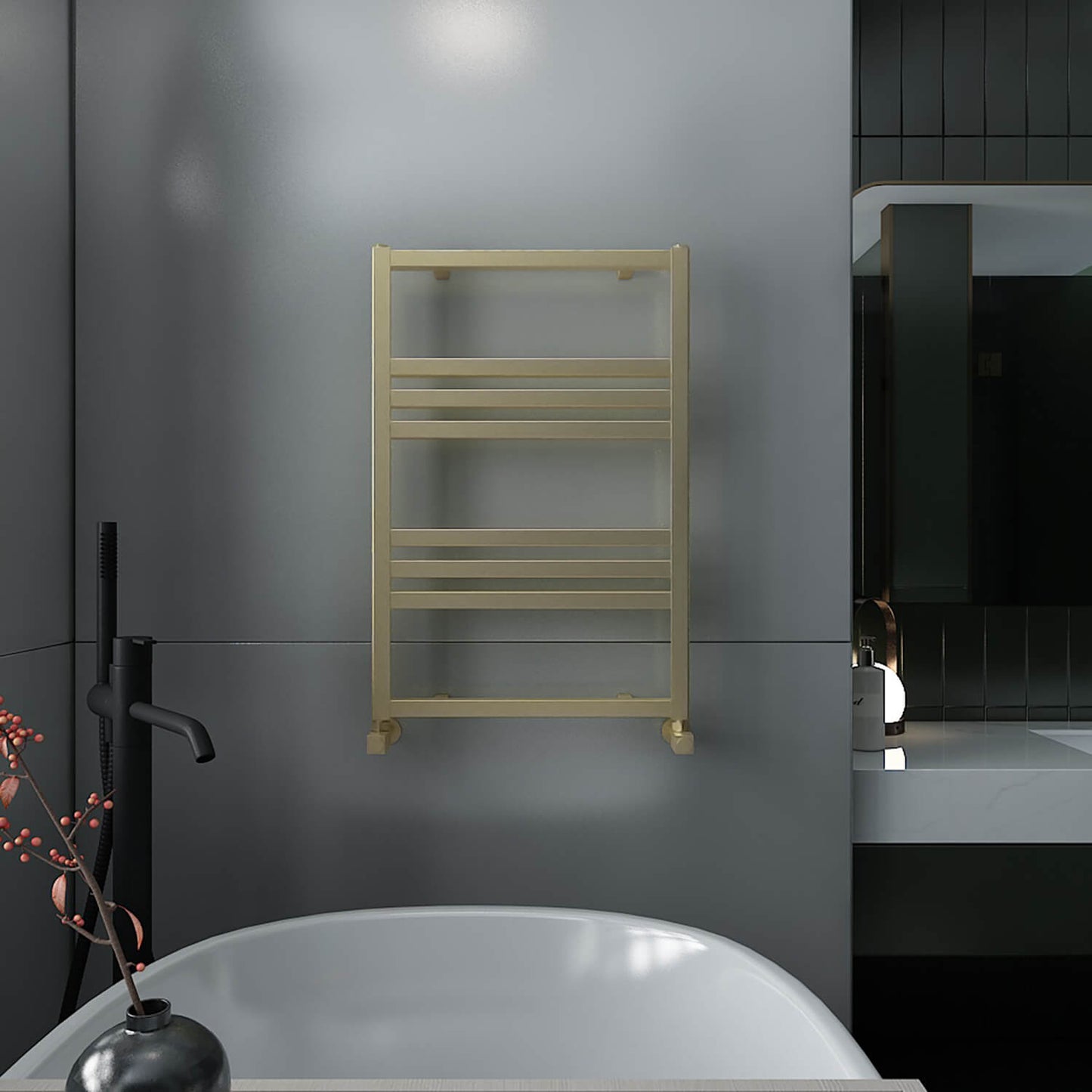 Carisa Frame Alüminyum Havlupan Modern Tasarım Brushed Brass Eloksal