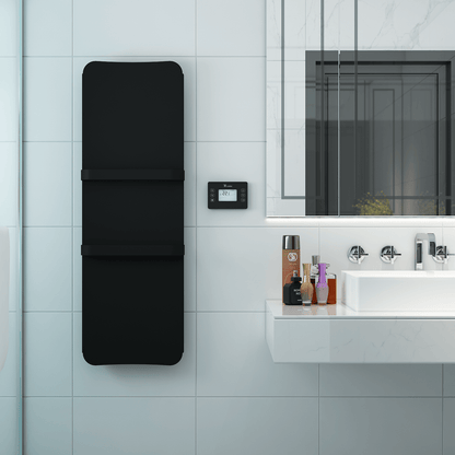 Carisa Boreas Flat Dikey Elektrikli Radyatör Modern Tasarım Siyah