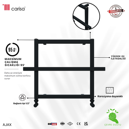 Carisa Ajax Alüminyum Havlupan Modern Tasarım Antrasit