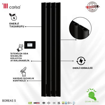 Carisa Burano S Dikey Alüminyum Radyatör Modern Tasarım Antrasit