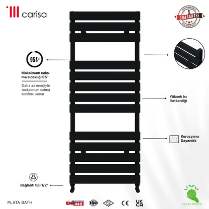 Carisa Plata Bath Alüminyum Havlupan Modern Tasarım Antrasit