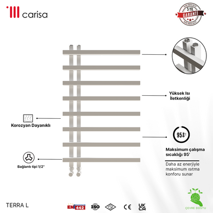 Carisa Terra L Alüminyum Havlupan Modern Tasarım Beyaz - Carisa