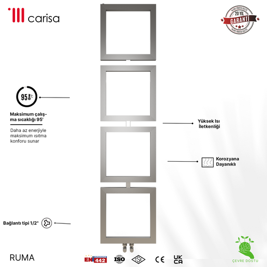 Carisa Ruma Paslanmaz Çelik Havlupan Modern Tasarım Satine