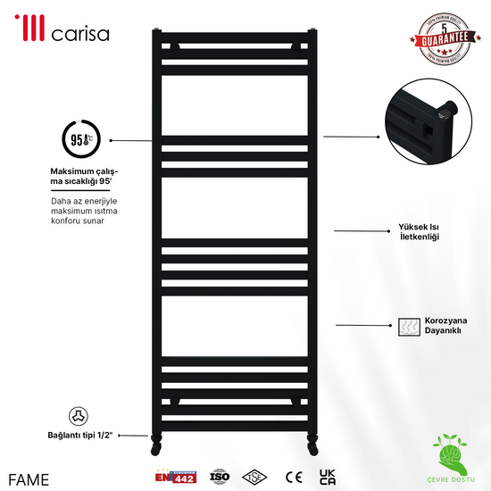 Carisa Fame Alüminyum Havlupan Modern Tasarım Antrasit