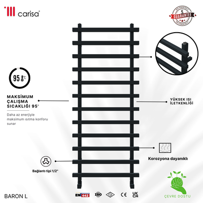 Carisa Baron L Alüminyum Havlupan Modern Tasarım Antrasit