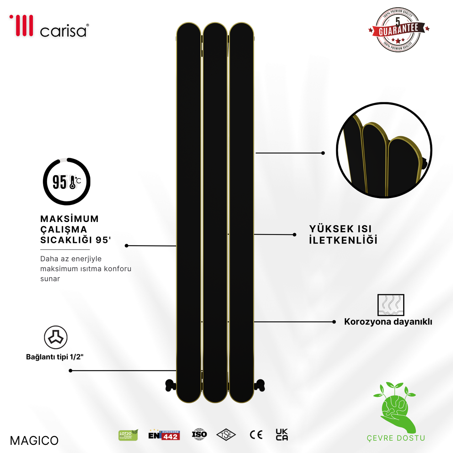 Carisa Magico Bath Alüminyum Havlupan Modern Tasarım Siyah