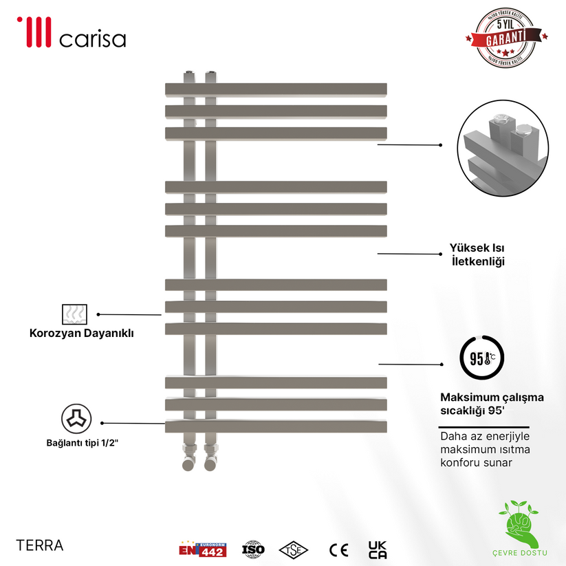 Carisa Terra Alüminyum Havlupan Modern Tasarım Beyaz - Carisa