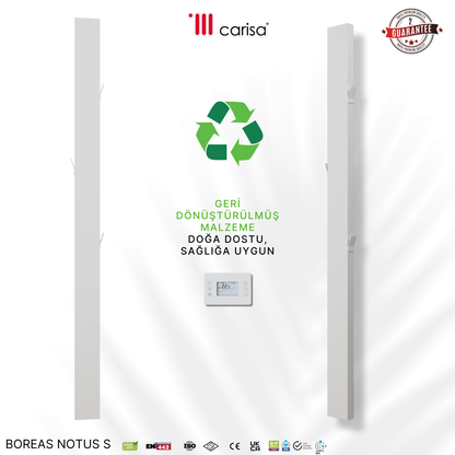 Carisa Boreas Notus S Dikey Elektrikli Radyatör Modern Tasarım Beyaz