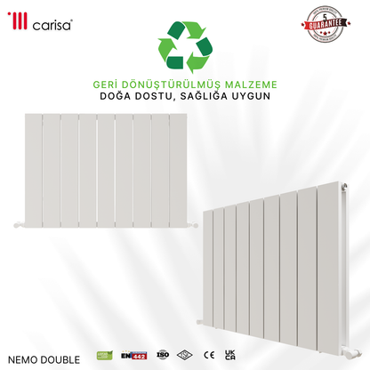 Carisa Nemo Double Alüminyum Radyatör Beyaz Standart Bağlantı