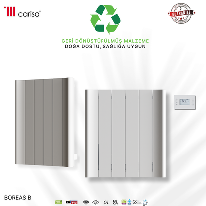 Carisa Boreas B Yatay Elektrikli Radyatör Modern Tasarım Beyaz