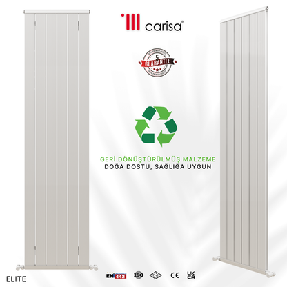 Carisa Elite Dikey Alüminyum Radyatör Modern Tasarım Parlak Beyaz