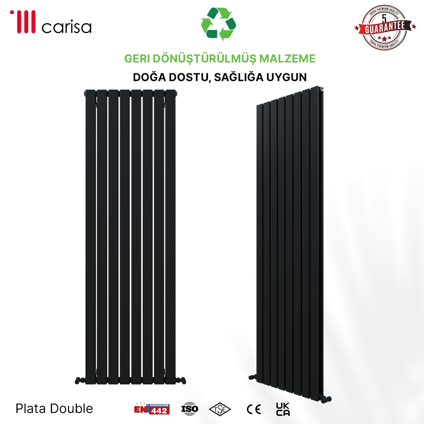 Carisa Plata Dikey Alüminyum Radyatör Modern Tasarım Antrasit