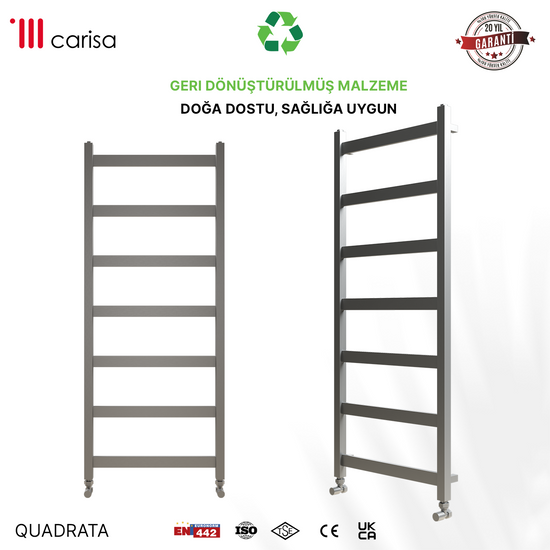 Carisa Quadrata Paslanmaz Çelik Havlupan Modern Tasarım Ayna Polisaj