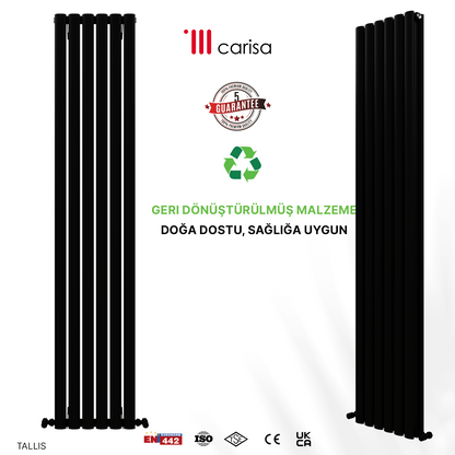 Carisa Tallis Double Alüminyum Radyatör Siyah Standart Bağlantı
