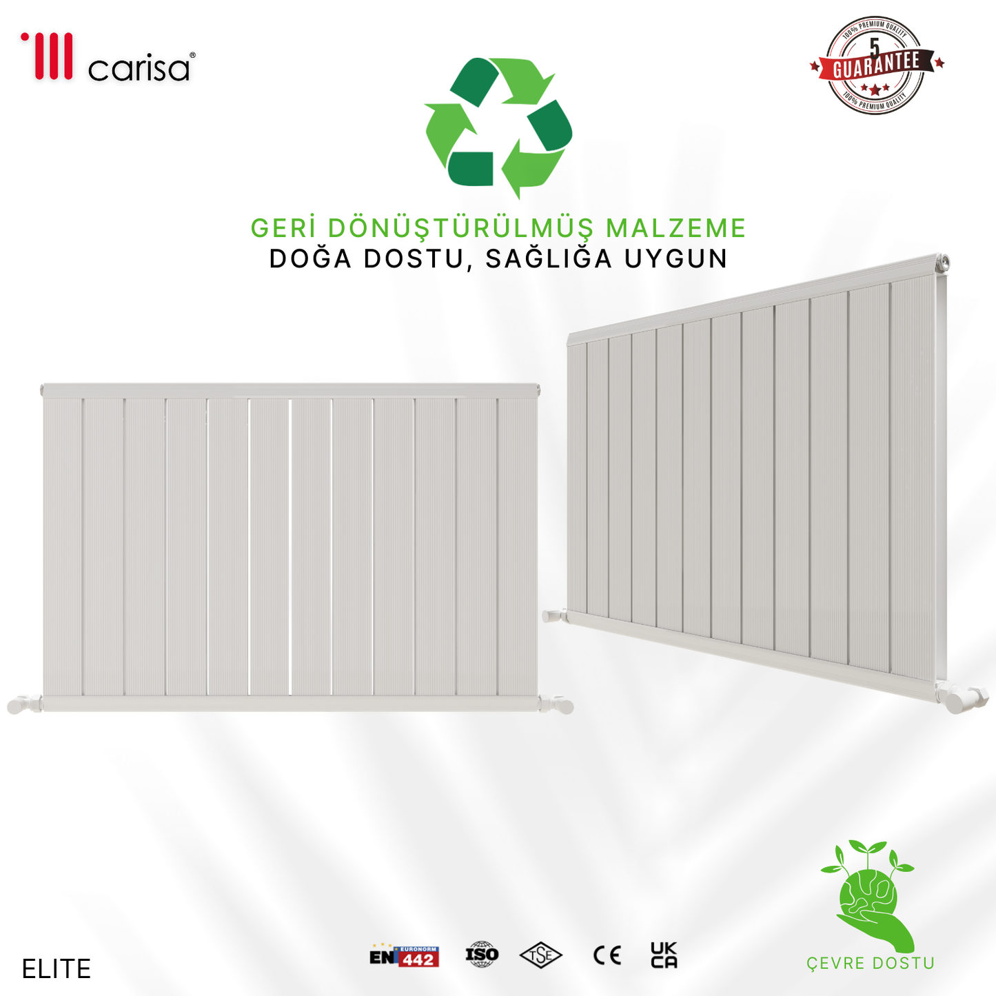 Carisa Elite Alüminyum Radyatör Beyaz Standart Bağlantı