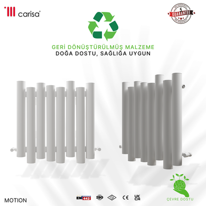 Carisa Motion Yatay Alüminyum Radyatör Modern Tasarım Beyaz