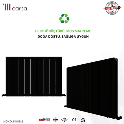 Carisa Monza Yatay Alüminyum Radyatör Modern Tasarım Siyah