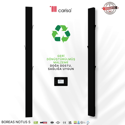 Carisa Boreas Notus S Dikey Elektrikli Radyatör Modern Tasarım Siyah