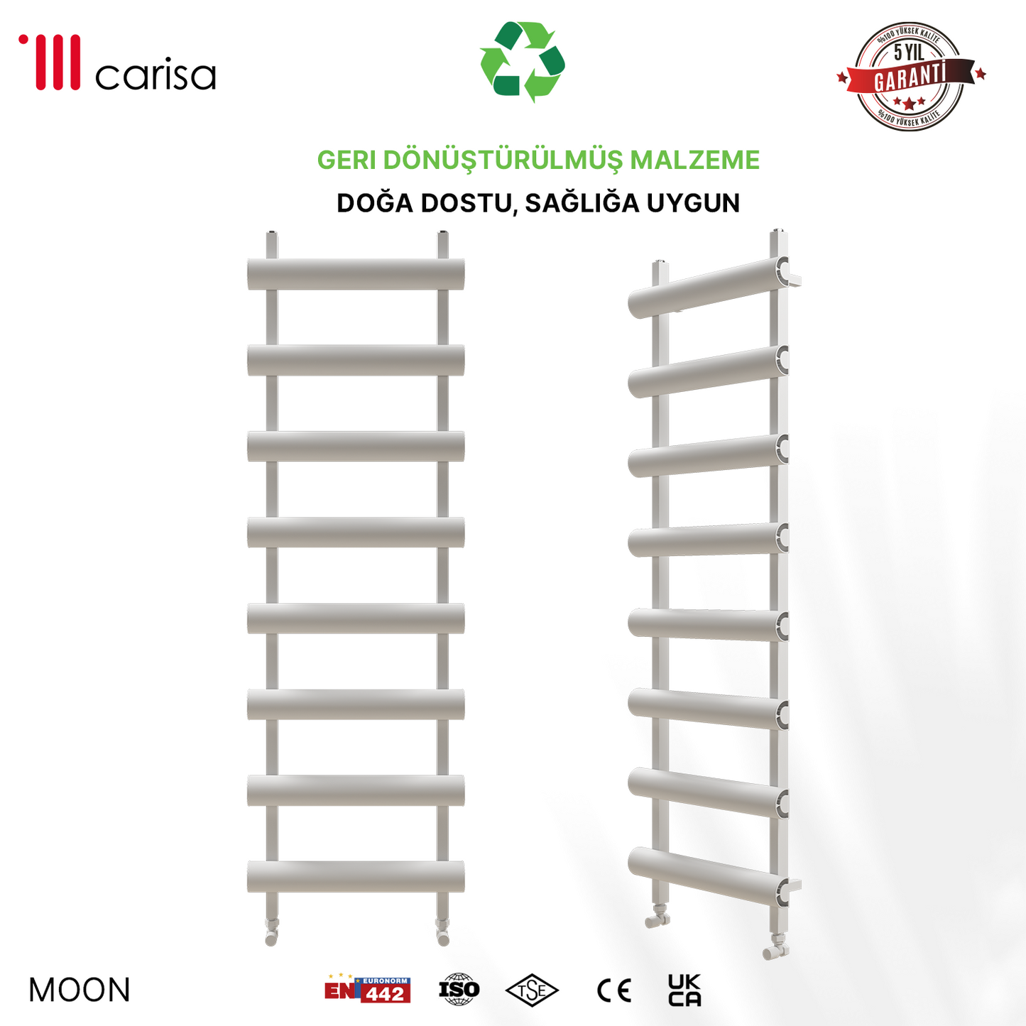 Carisa Moon Alüminyum Havlupan Modern Tasarım Beyaz